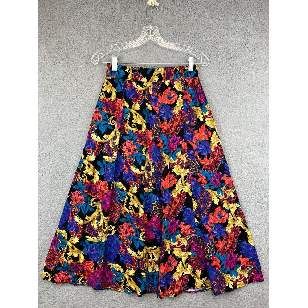 Vintage Norton McNaughton Multicolor Floral Print Maxi Skirt size 8